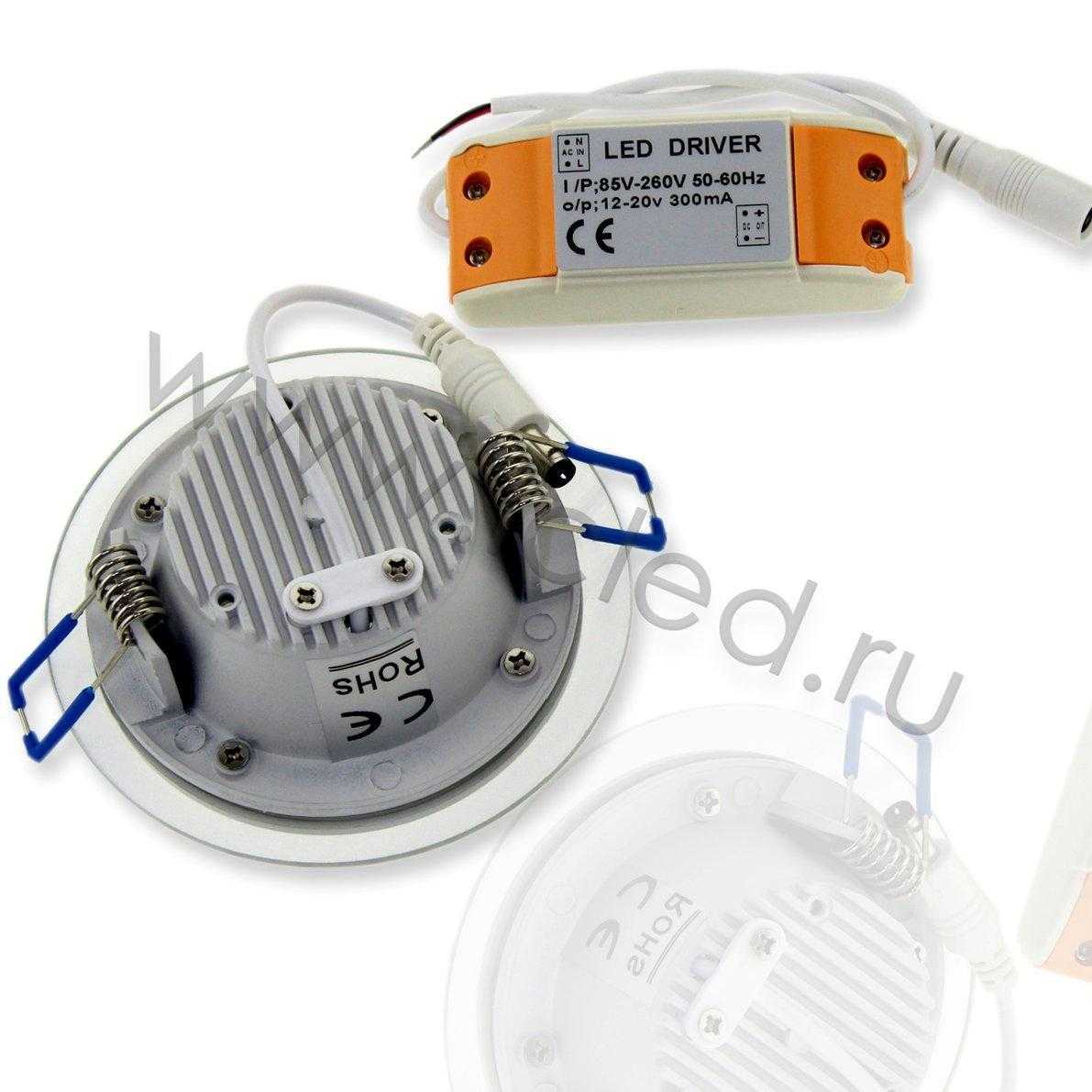 Светодиодные светильники Светодиодный светильник встраиваемый IC-RW D100  (6W, White)