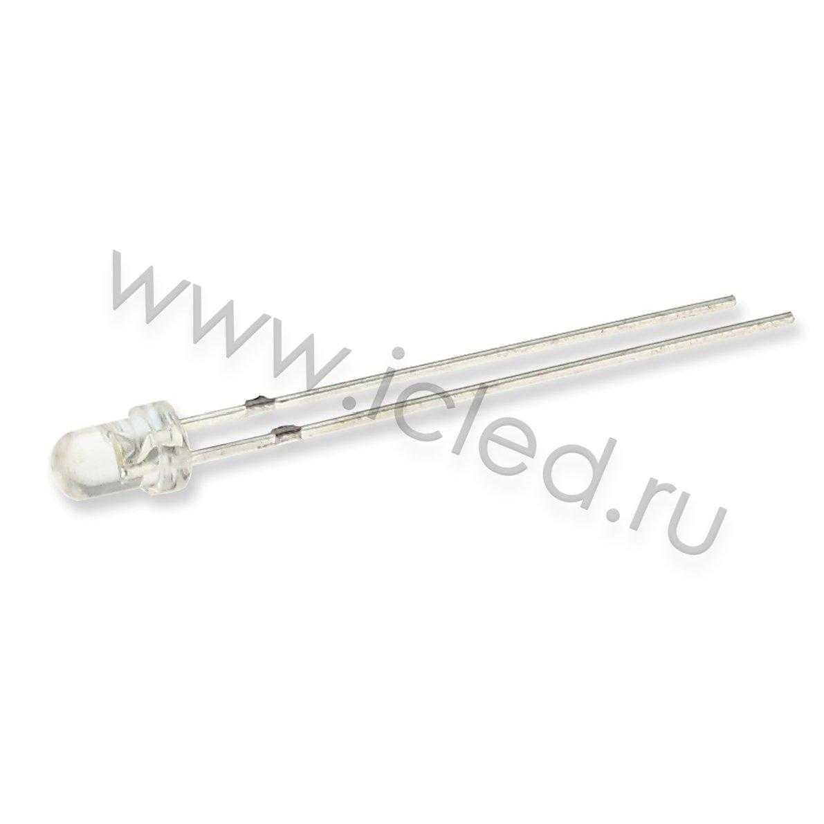 Светодиод ICL-3mm LE103 (12V, green, 6000 mcd, clear)