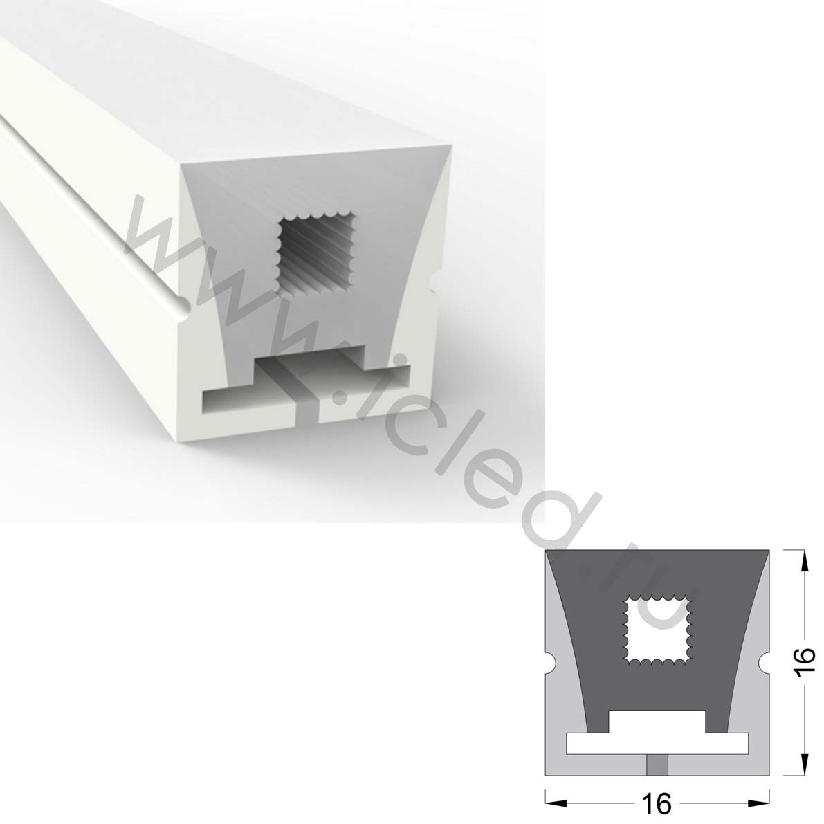 Силиконовая оболочка T1616 S7 (16*16mm, pcb 12mm, торец)