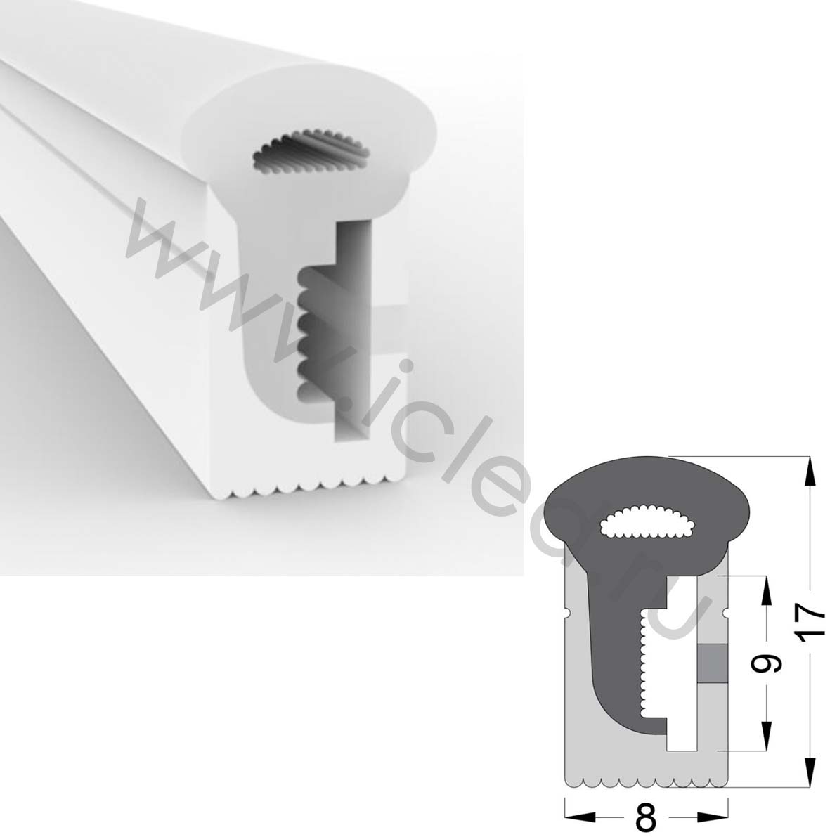 Cиликоновая оболочка T0817 S15 (8*17mm, pcb 8mm)