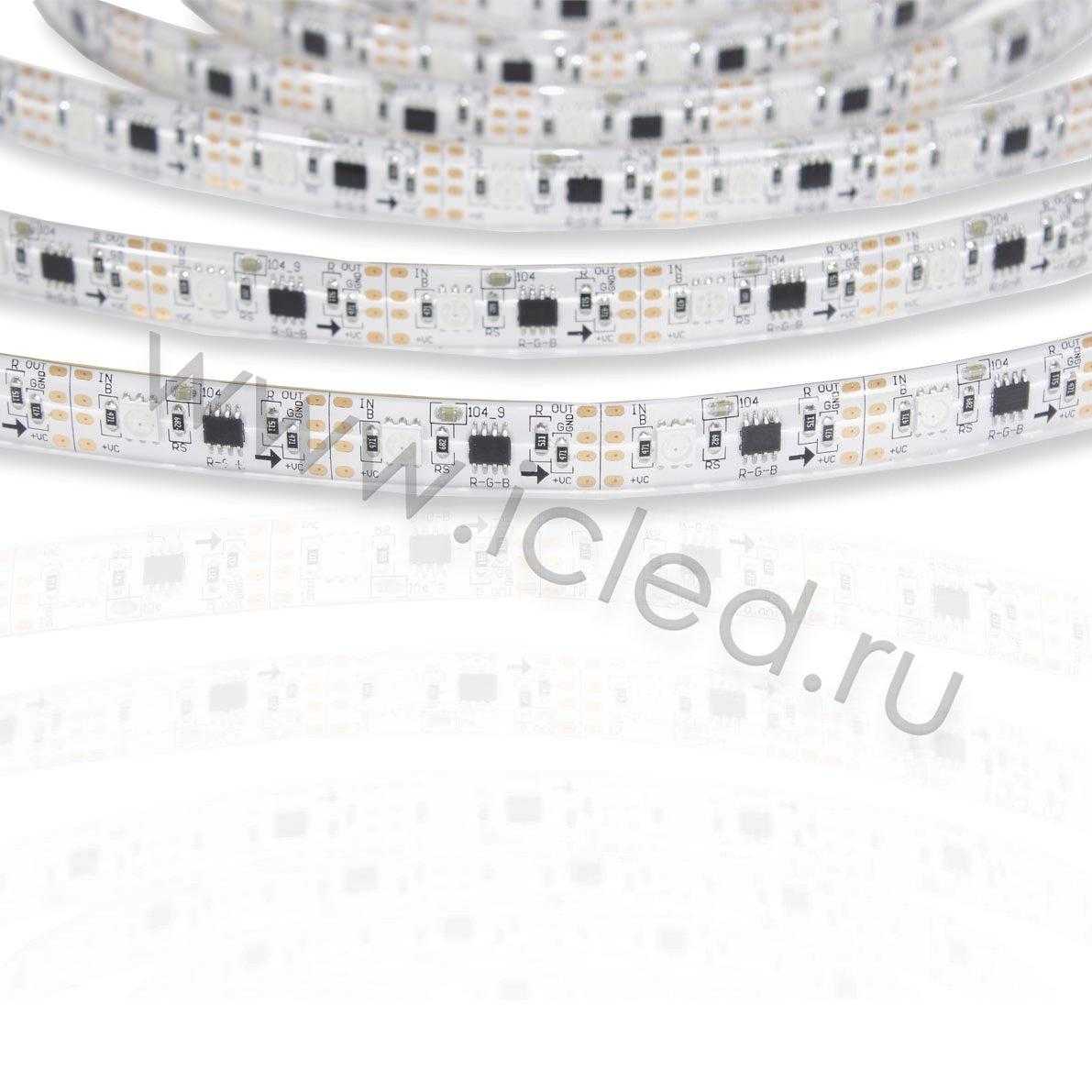 Управляемые светодиодные ленты Светодиодная лента 5050, 30 led/m, V600, RGB-SPI (IC1804), 12V, IP65 Icled