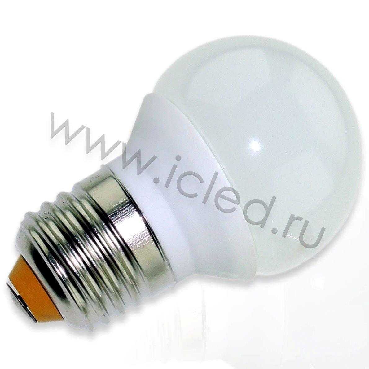 Светодиодная лампа E27-45мм bulb  (1,5W, 220V, Warm White)