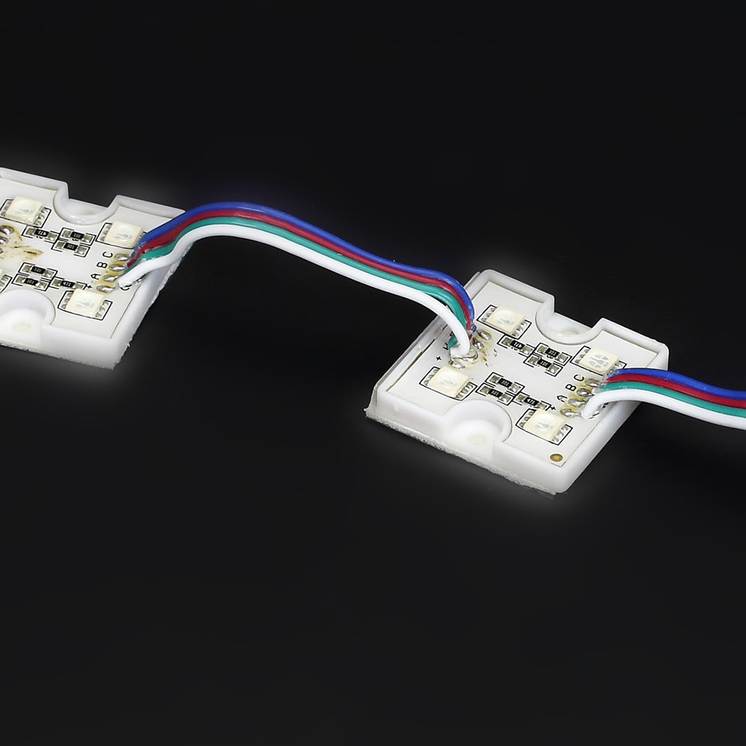 Герметичные светодиодные модули Светодиодный модуль квадратный 5050-4 (1,44W, 12V, RGB)