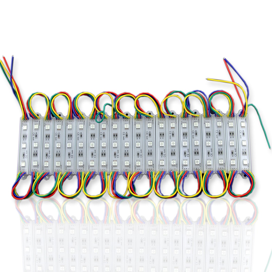 Герметичные светодиодные модули Светодиодный модуль линейный 5050-3 MOD7 (12V, 0.72W, RGB, IP65)