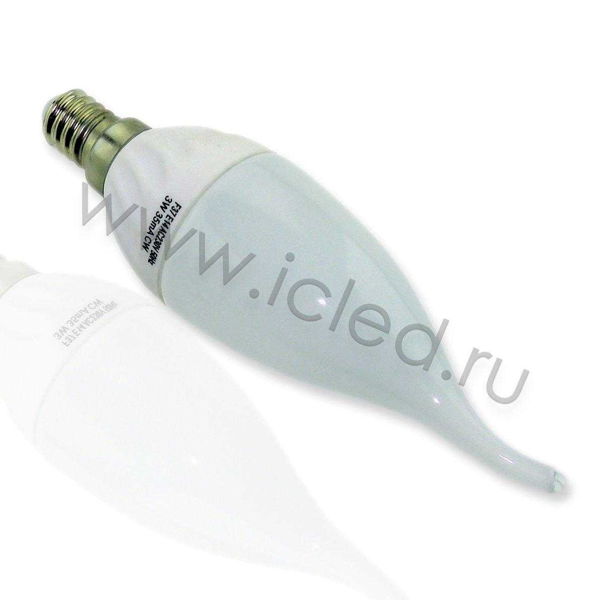 Светодиодная лампа Е14-38мм candle (3W, 220V, Warm White)