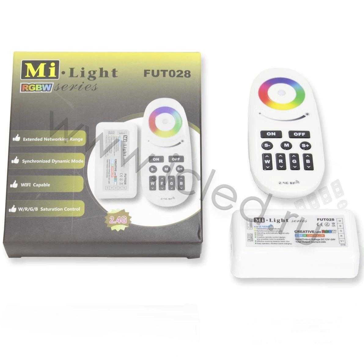 Контроллер с пультом Mi-Light RGBW FUT028 P192 (12-24V, 288-576W)