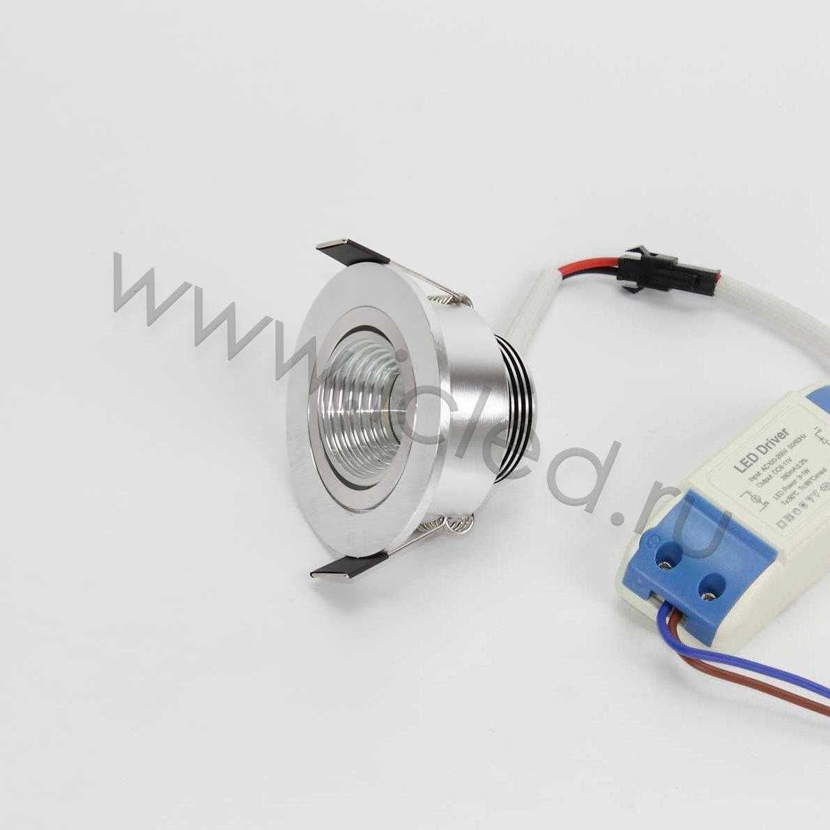 Светодиодные светильники Светодиодный светильник встраиваемый 65 Series white housing BW1 (3W,220V,day white)