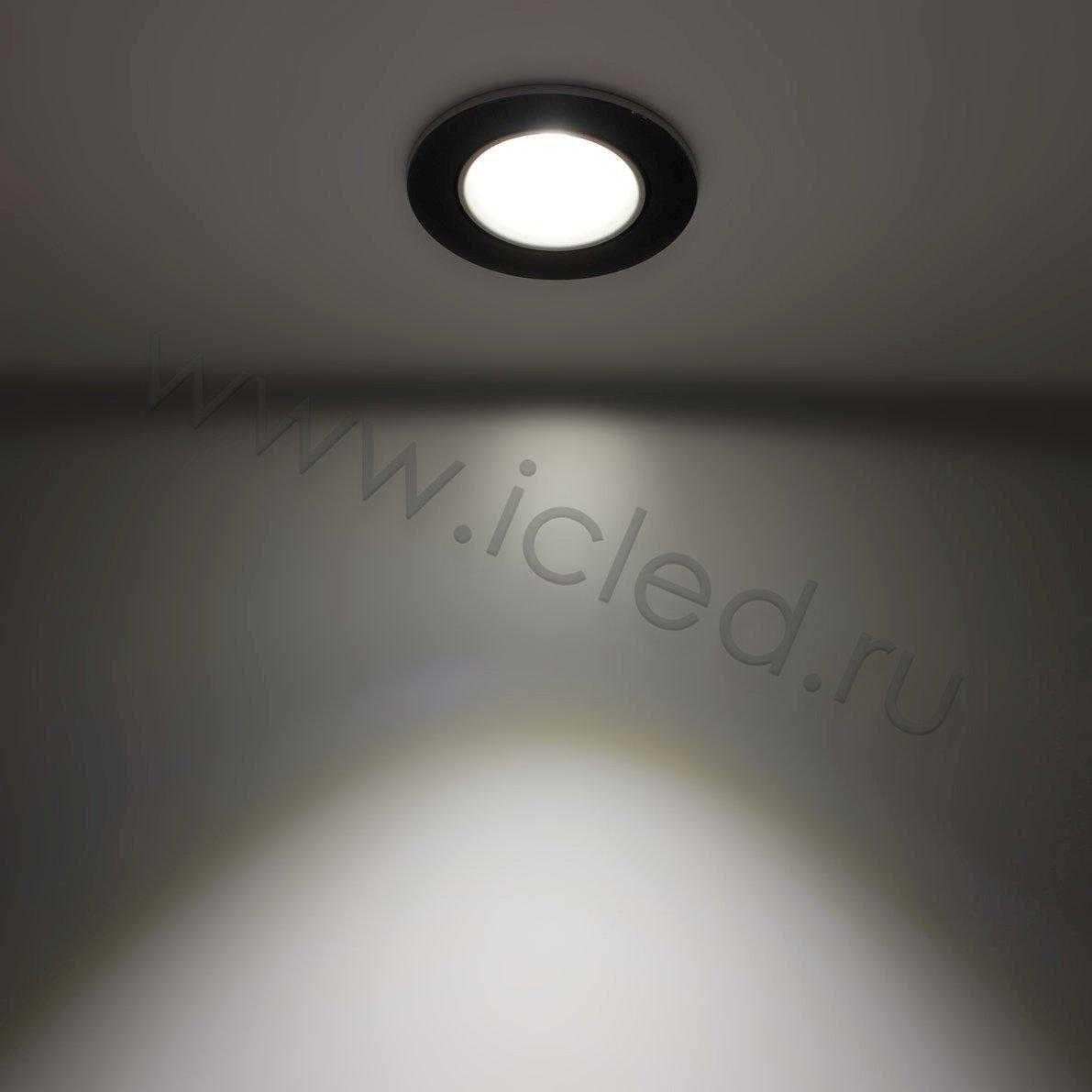 Светодиодные светильники Светодиодный светильник встраиваемый 86 Nest Series Black Round (5W,Day White)