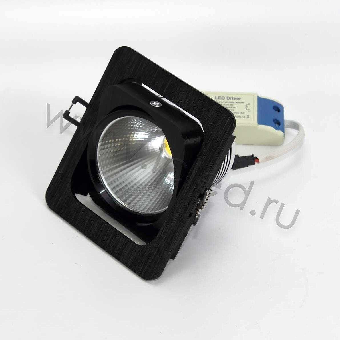 Светодиодные светильники Светодиодный светильник встраиваемый 120.1 series black housing BW142 (10W,220V,day white)