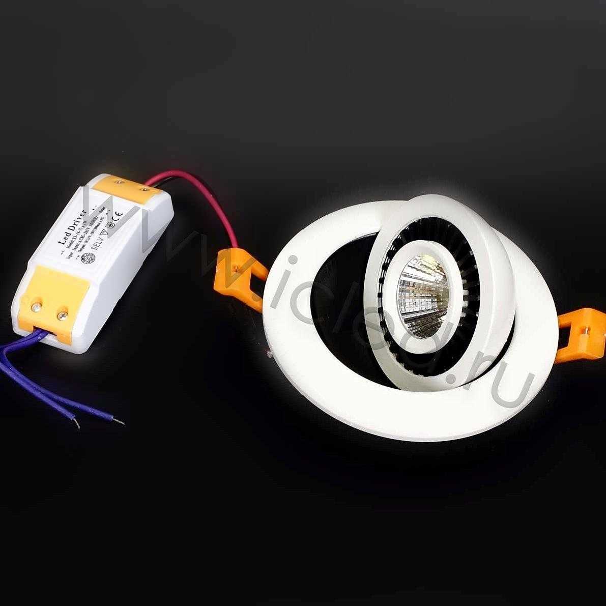 Светодиодные светильники Светодиодный светильник JH-THD14-7W Round B753 (7W, White)