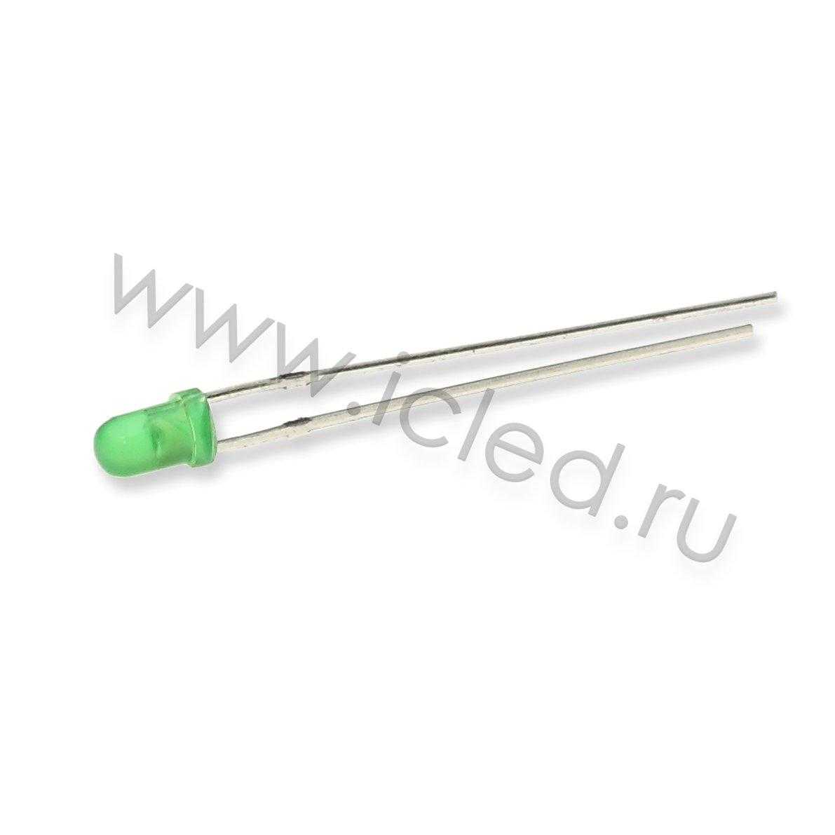 Светодиоды Светодиод ICL-3mm LE66 (green, 2000-3000 mcd, diffuse)