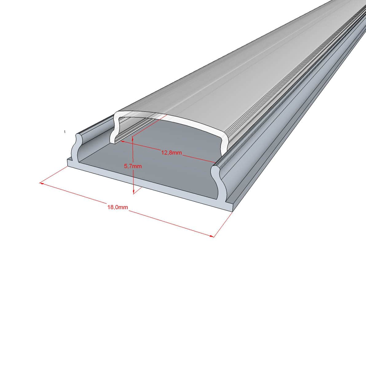 Алюминиевый профиль Алюминиевый профиль гибкий CX-A101 159 (2000х18х5,7мм с рассеивателем)