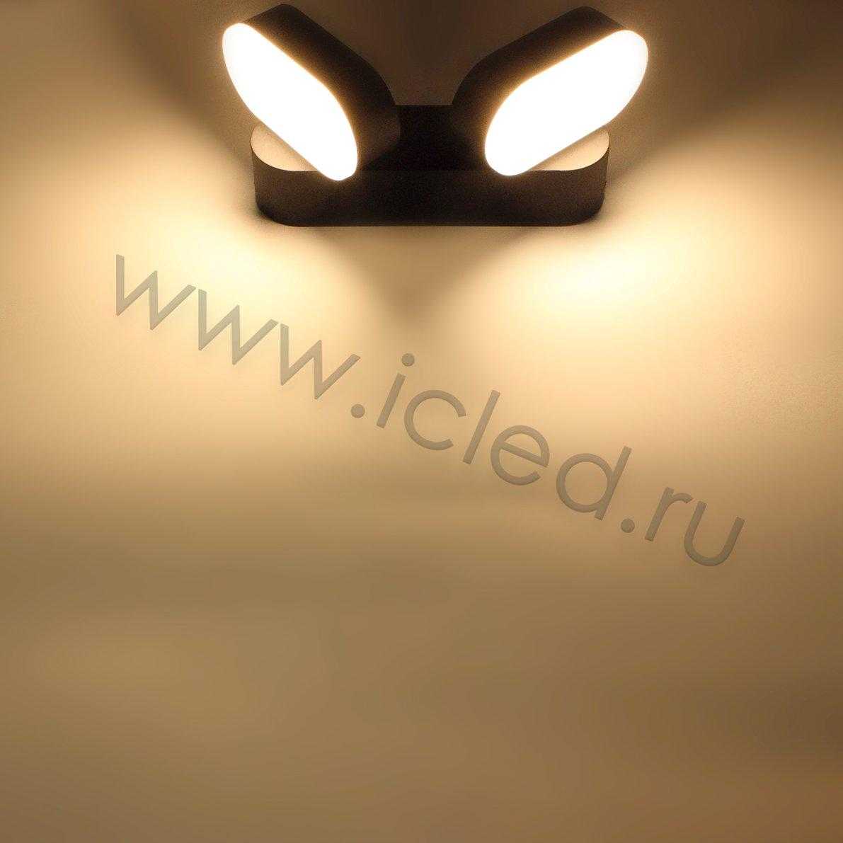 Ландшафтное и фасадное освещение Светодиодный светильник настенный 1682 UC201 (220V, 2х6W, warm white)