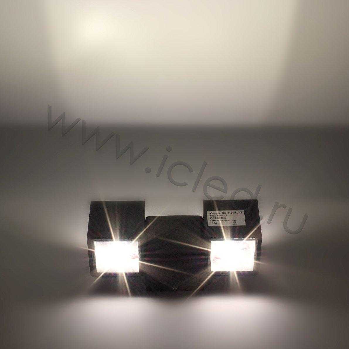 Ландшафтное и фасадное освещение Светодиодный светильник настенный 1392S UC202 (220V, 2х3W, warm white)