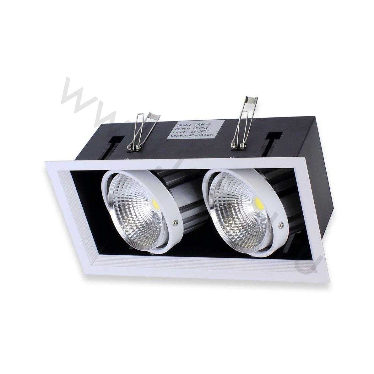 Светодиодные светильники Светодиодный светильник карданный AR90-2 OD2 (220V, 2х20W, white)