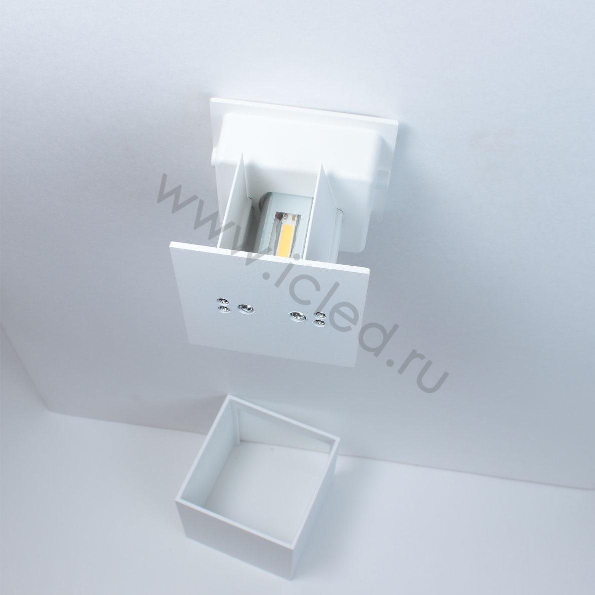 Ландшафтное и фасадное освещение Светильник настенный светодиодный JH-BD-B08 DHL29 (220V, 2х3W, белый корпус, IP65, warm white)