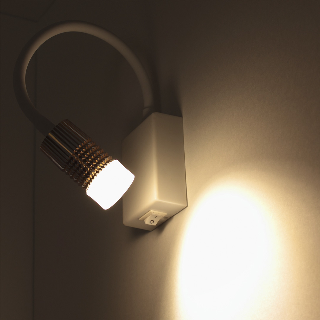 Светодиодные светильники Светильник светодиодный прикроватный DH15 (220V, 5W, warm white, белый корпус)