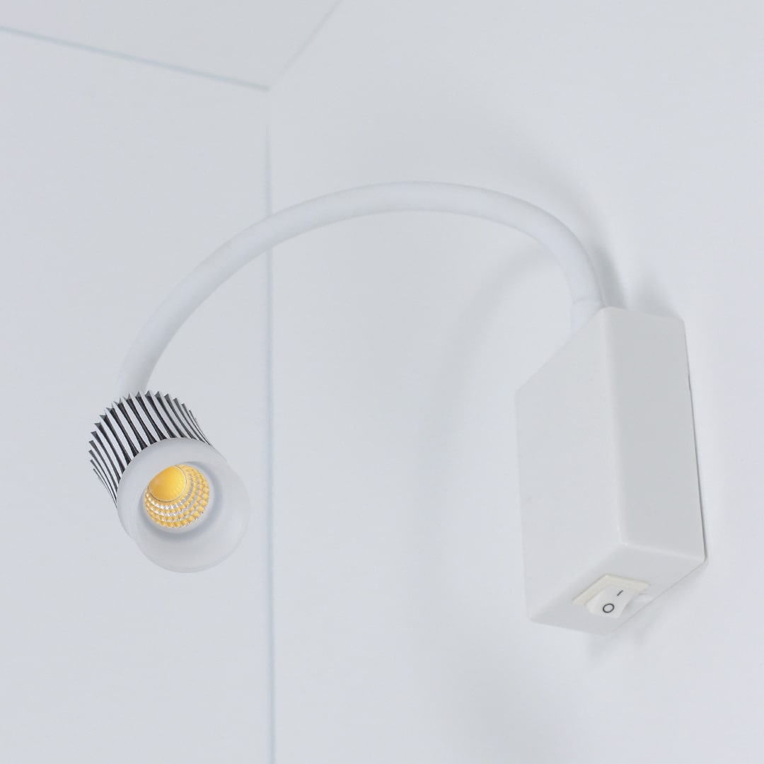 Светодиодные светильники Светильник светодиодный прикроватный DH17 (220V, 5W, warm white, белый c черным корпус)