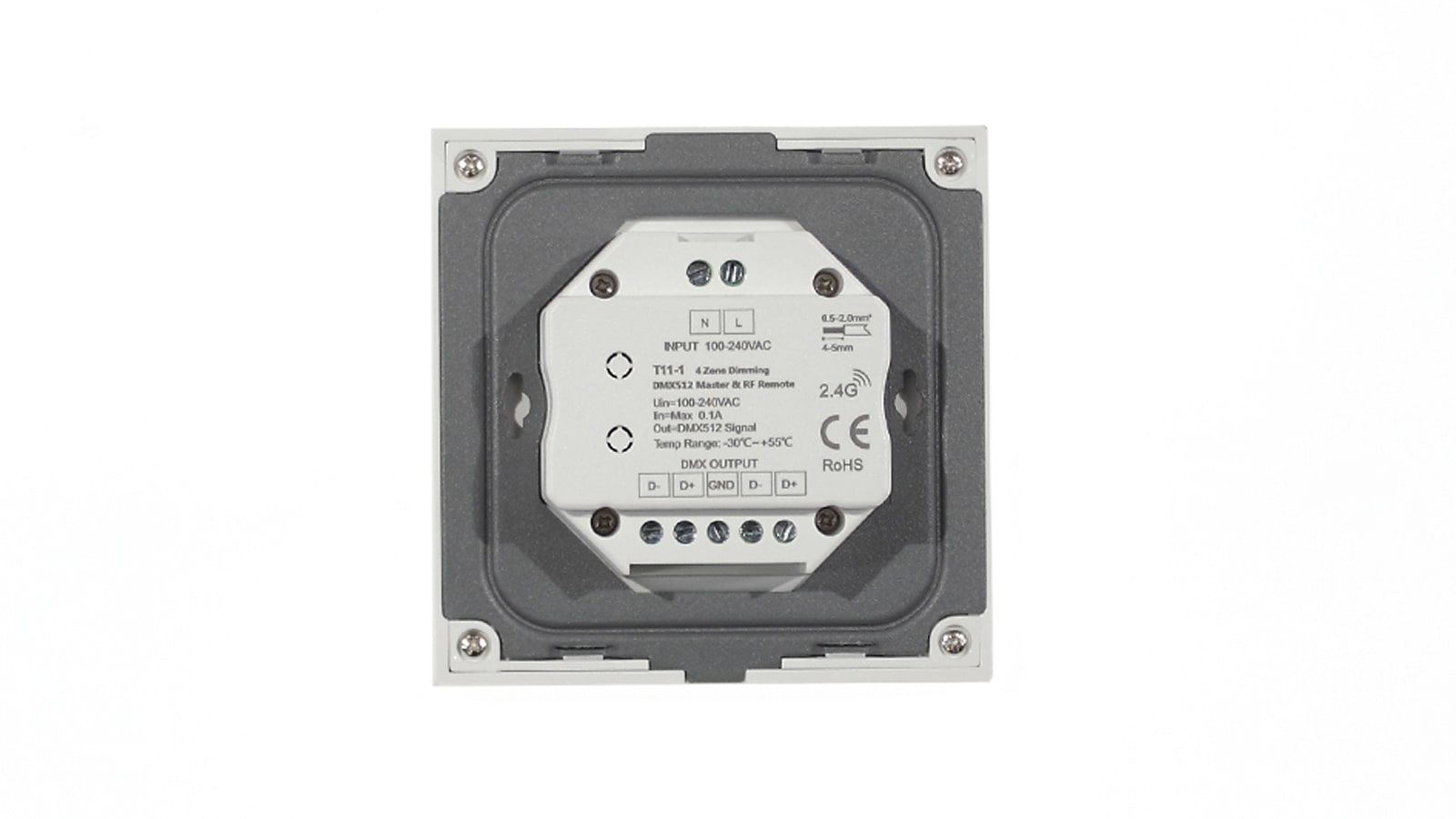 Сенсорная панель T11-1 White IC15 (220V, DIM, 4 zone, DMX512, RF 2.4GHz)
