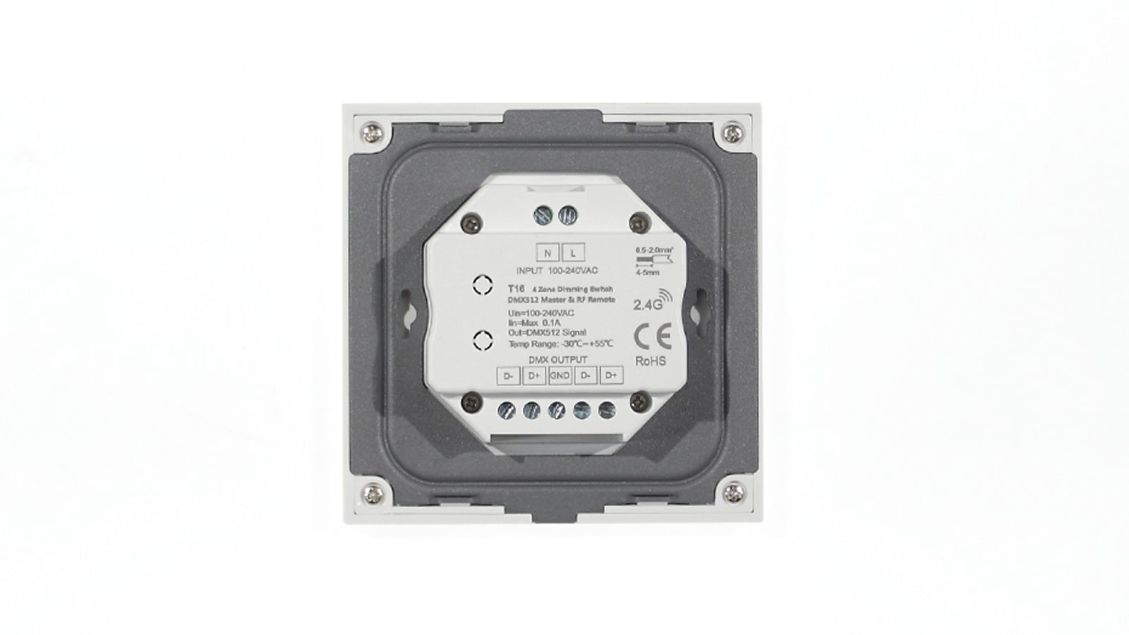 Сенсорная панель T16 White IC21 (220V, DIM, 4 zone, DMX512, RF 2.4GHz)