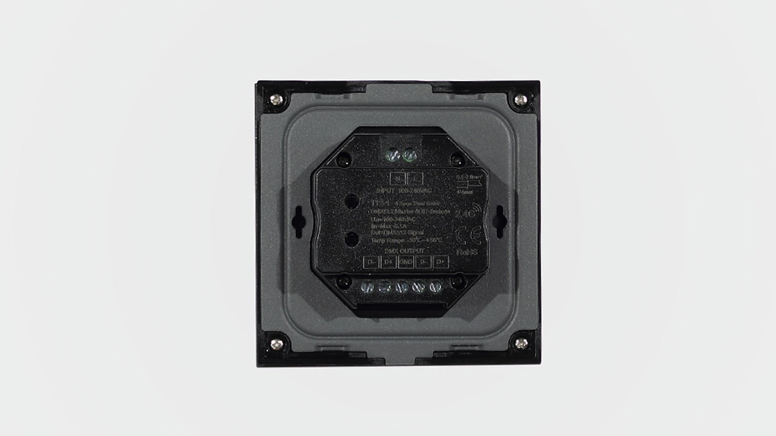 Сенсорная панель T12-1 Black IC37 (220V, CCT, 4 zone, DMX512, RF 2.4GHz)