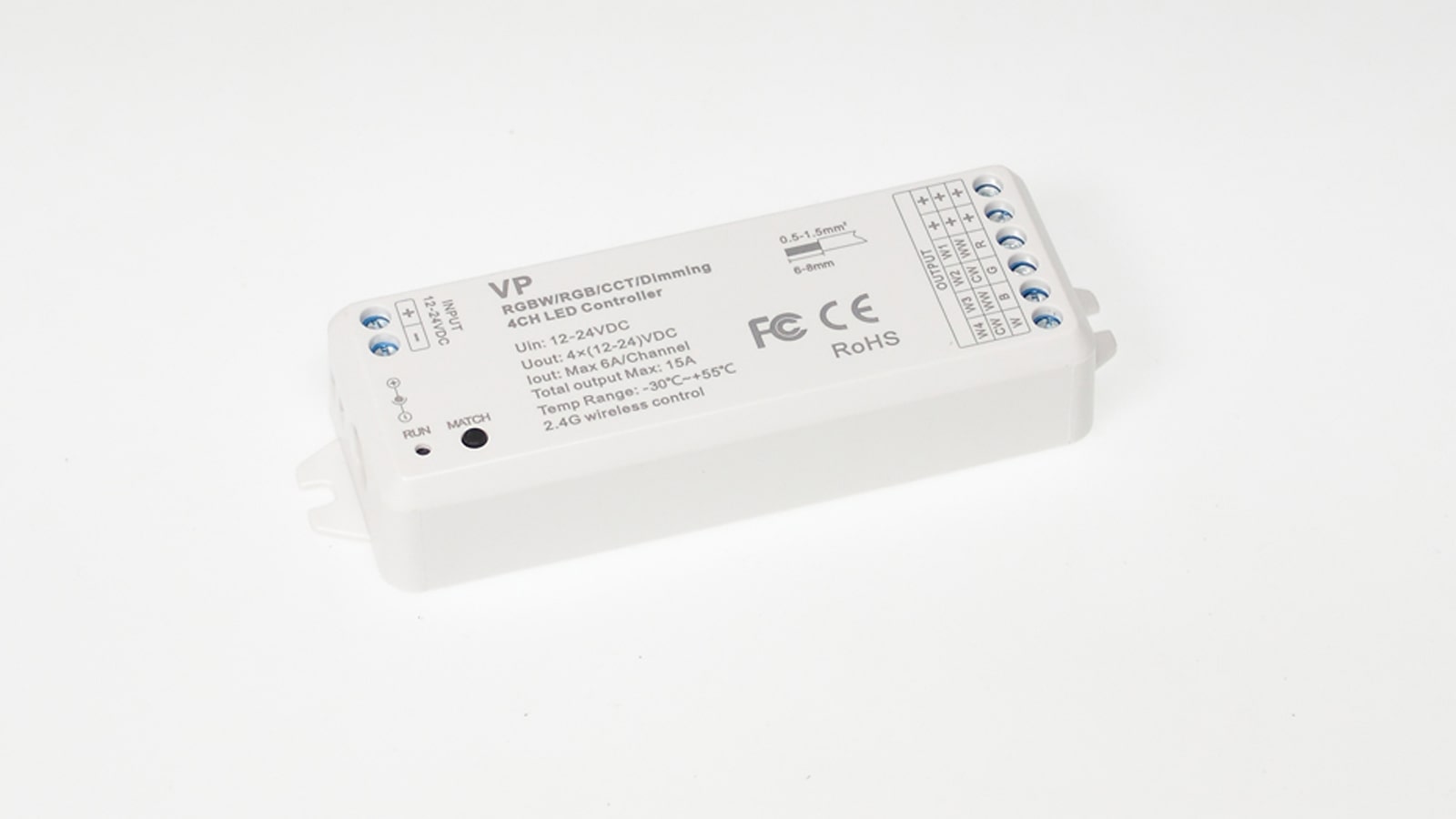 Контроллер VP IC51 RGBW/RGB/CCT/DIM (12-24V, 4ch x 6A, 180/360W)