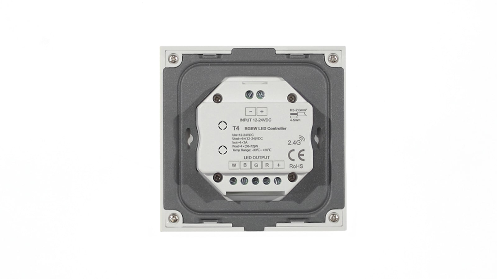 Сенсорная панель T4 White IC60 (12-24V, 4x3A, 4x(36-72W), RGBW, RF 2.4GHz)