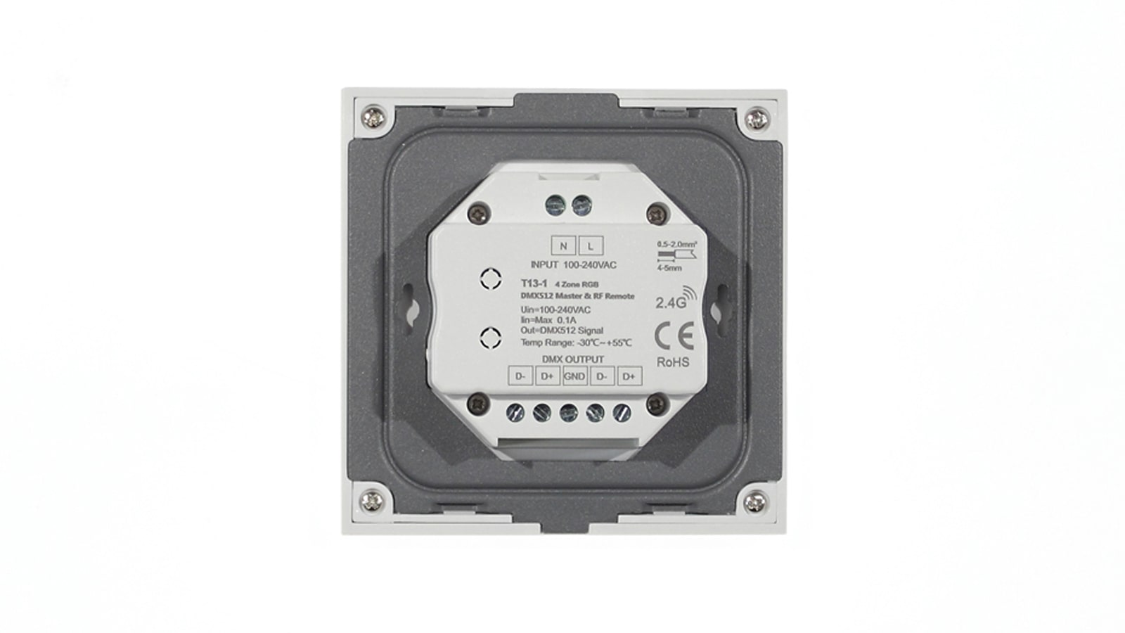 Сенсорная панель T13-1 White IC75 (220V, RGB, 4 zone, DMX512, RF 2.4GHz)