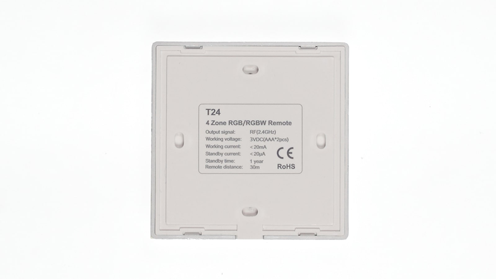 Сенсорная панель T24 White IC78 (RGBW/RGB, 4 zone, RF 2.4GHz, 3VDC(AAAx2))