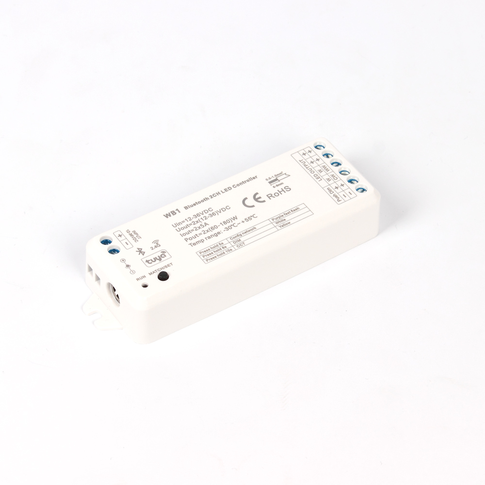 Контроллер WB1 KZ3 (Bluetooth, 2.4G, tuya, 12-36V, 2ch x 5A, 120/240/360W)