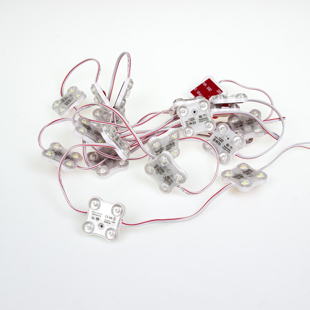 Герметичные светодиодные модули Светодиодный модуль 4led 2835 MOD57 (1.44W, 24VDC, cool white, 170°, led SAMSUNG)